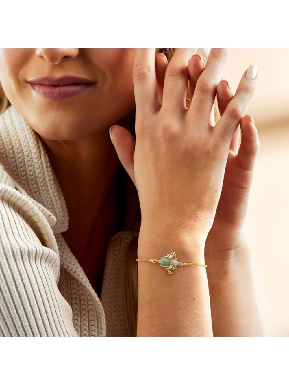 Stunning Gemstone Bumblebee Bolo Bracelet in Sterling Silver - Adjustable & Chic - Picture 2 of 4